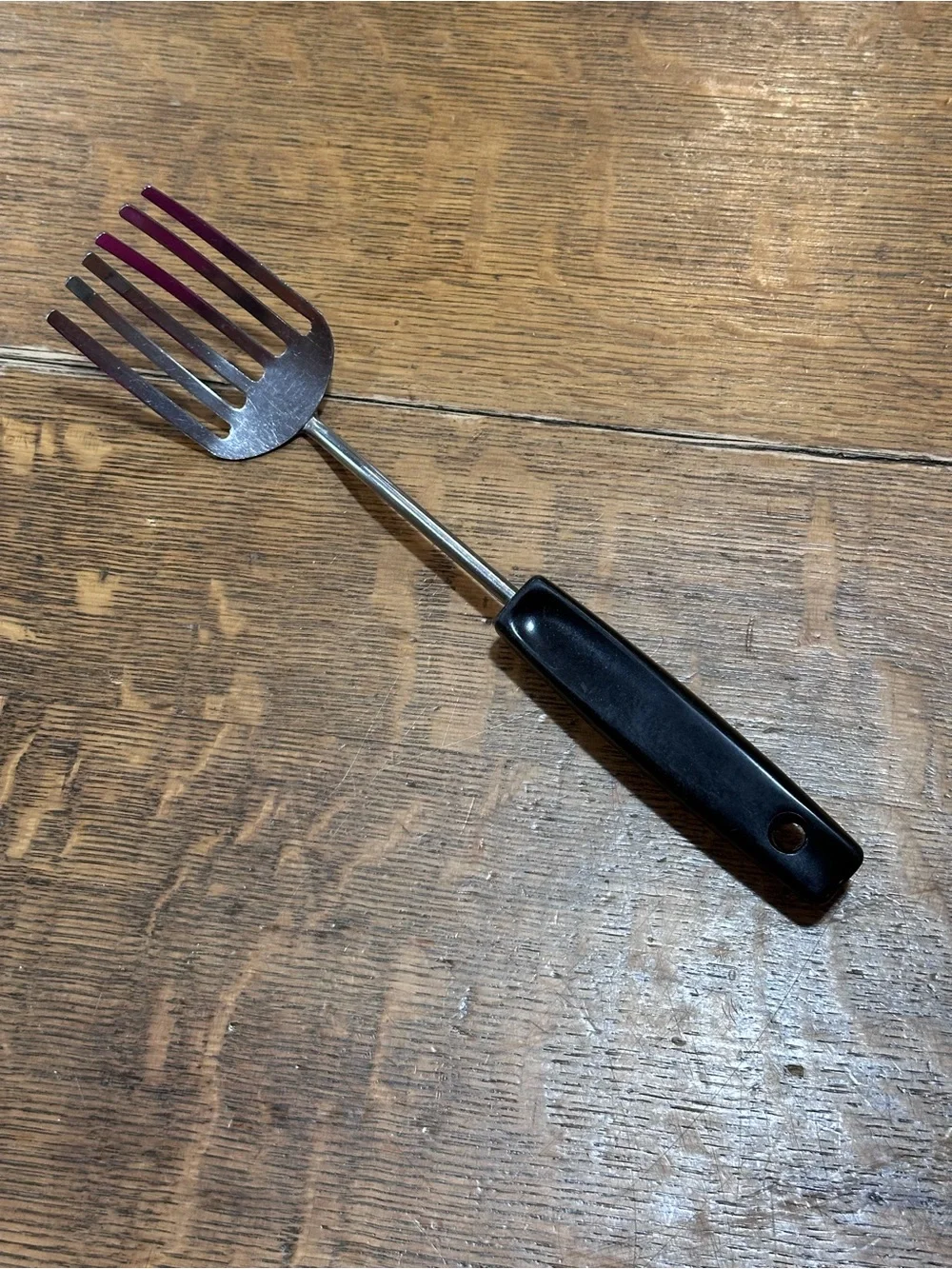 VTG FOLEY Pastry Fork Blender 6 Tines Black Handle Stainless Steel